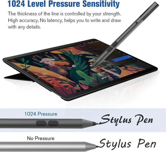 Alt view image 3 of 5 - Pen Stylus for Surface Pro 11/10/9/8/X/7+/6/5/4/3/Surface 3, Surface Go 3/2/1, Surface Laptop/Studio/Book 4/3/2/1 with Palm Rejection, 1024 Levels Pressure, 2500h Working Hours