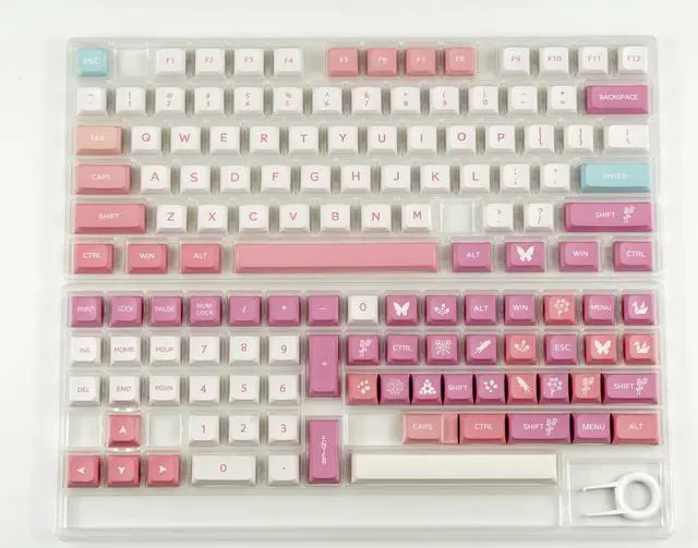 Alt view image 2 of 5 - ILYCHEEGAMI PBT keycaps XDA Cute Pink Dye Sublimation Universal Mechanical Keyboard keycaps Compatible with Cherry MX switches,Gateron,Kailh TTC JWK Kawaii Keycap Set