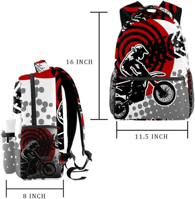 Alt view image 2 of 5 - EVANLinsim Motocross Backpacks Boys Girls School Book Bag Travel Hiking Camping Daypack Rucksack
