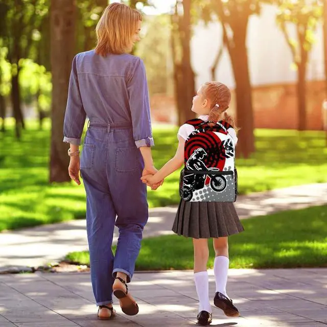 Alt view image 5 of 5 - EVANLinsim Motocross Backpacks Boys Girls School Book Bag Travel Hiking Camping Daypack Rucksack