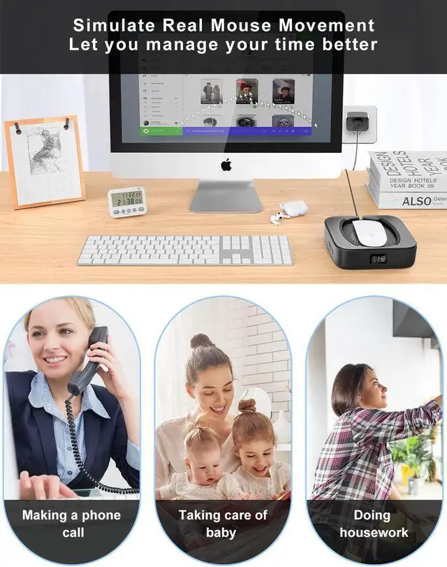 Alt view image 5 of 5 - meatanty 100% Undetectable Tiny USB Mouse Jiggler and Physical Mouse Mover Moves Mouse Randomly, Automatic Mouse Mover with ON/Off Button and Display, Driver-Free, Plug-and-Play Keeps PC/Laptop Awake