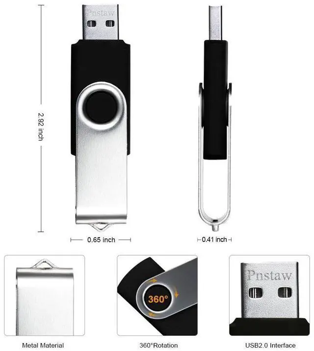 Alt view image 5 of 5 - 32GB USB 2.0 Flash Drive Pnstaw Swivel Memory Stick Thumb Drive Pen Drives Jump Drive for Data Storage, File Sharing(10 Pack,Multi-Color) (32GB)