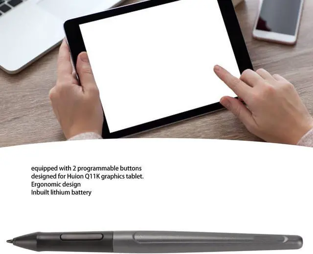 Alt view image 2 of 5 - PF150 Pen for Q11K, 8192 Levels Pressure Drawing Tablet Pen, 2 Programmable Keys, Universal Ergonomic Battery Pen for Huion Q11K
