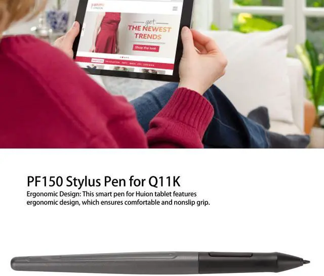 Alt view image 3 of 5 - PF150 Pen for Q11K, 8192 Levels Pressure Drawing Tablet Pen, 2 Programmable Keys, Universal Ergonomic Battery Pen for Huion Q11K