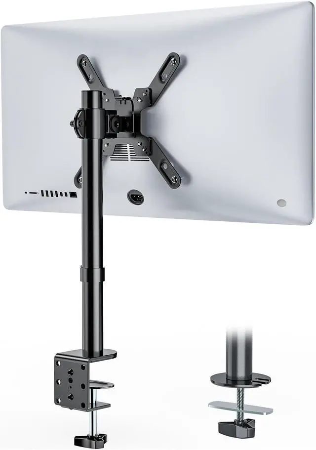 Main image of WALI Single Monitor Mount for 1 Computer Screen up to 42 inch, Fully Adjustable Monitor Arm Holds up to 22 lbs, Mounting Holes up to 200x200mm (M001SXL), Black