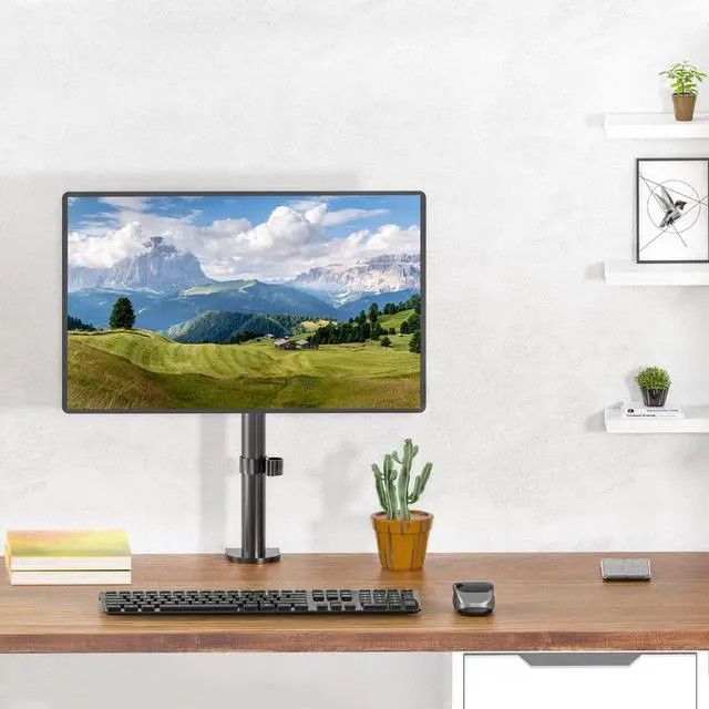 Alt view image 2 of 5 - WALI Single Monitor Mount for 1 Computer Screen up to 42 inch, Fully Adjustable Monitor Arm Holds up to 22 lbs, Mounting Holes up to 200x200mm (M001SXL), Black