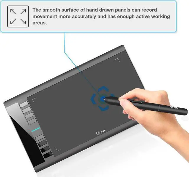 Alt view image 4 of 5 - Graphics Drawing Tablets, UGEE M708 10 x 6 inch Large Active Area Drawing Tablet with 8 Hot Keys 8192 Levels Pen Graphic Tablets for Computer Digital Art Creation Sketch for Windows Mac os and Linux
