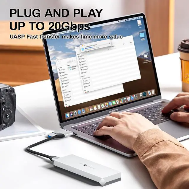 Alt view image 2 of 5 - NVME Enclosure ['Tough Guy' Quality], 20 Gbps M.2 Enclosure for M-Key PCIe NVME, Solid Aluminium Alloy SETMSPACE M.2 Enclosure with USBC/A Cable, Screw Fixed SSD Enclosure for 2230/2242/2260/2280