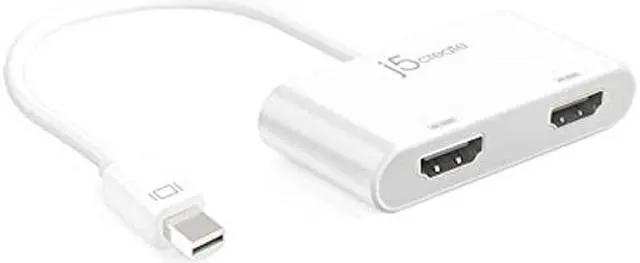 Main image of j5create Mini DisplayPort to Dual 4K HDMI MST Adapter, Compatible with Microsoft Surface Pro 2, Surface Book, HP OMEN 15-CE051NR and More (JDA156)