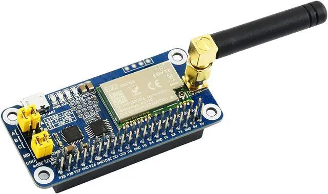 Alt view image 2 of 5 - waveshare SX1262 LoRa HAT for Raspberry Pi 915MHz Frequency Band Data Transmission up to 5km Support Auto Repeating to Transmit Longer Wake on Radio Wireless Config Carrier Sensing Communication Key