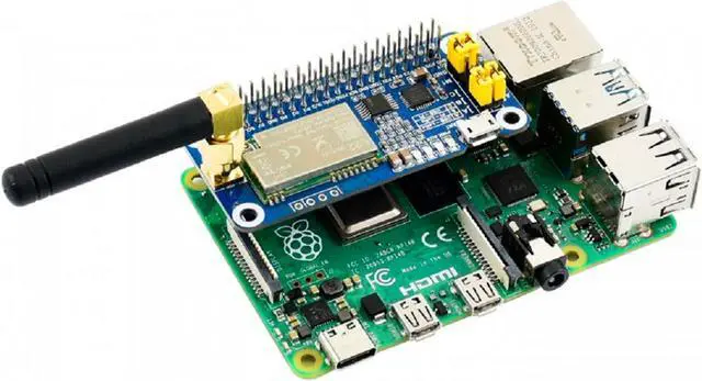 Alt view image 3 of 5 - waveshare SX1262 LoRa HAT for Raspberry Pi 915MHz Frequency Band Data Transmission up to 5km Support Auto Repeating to Transmit Longer Wake on Radio Wireless Config Carrier Sensing Communication Key