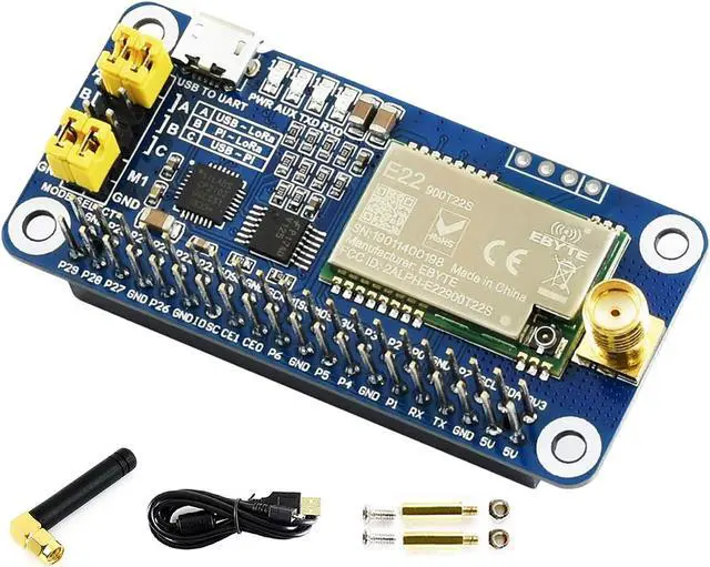 Main image of waveshare SX1262 LoRa HAT for Raspberry Pi 915MHz Frequency Band Data Transmission up to 5km Support Auto Repeating to Transmit Longer Wake on Radio Wireless Config Carrier Sensing Communication Key