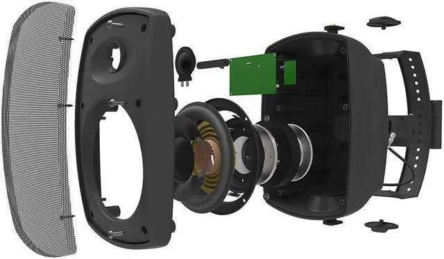 Alt view image 2 of 5 - OSD Audio 6.5" Wireless Bluetooth Outdoor Patio Speaker Architectural Stereo Pair Black BTP650 Long Range