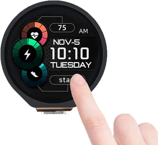 Main image of waveshare RP2040 MCU Board with 1.28inch Touch Round LCD 240x240 Pixels 65K Colorful IPS LCD Display for Clear Color Pictures,Based on Raspberry Pi RP2040 Dual-Core Arm Cortex M0+ Processor