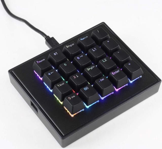 Alt view image 4 of 5 - Max Keyboard Falcon-20 Programmable Macropad Mechanical Keyboard, Backlit Multicolor LED, Cherry MX RGB Switch (Cherry MX RGB Brown)