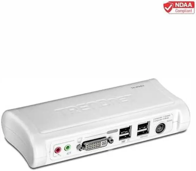 Alt view image 3 of 5 - TRENDnet 2-Port DVI USB KVM Switch & Cable Kit with Audio, Manage Two PCs, 2 x USB Keyboard & Mouse Ports, 2 x Bonus USB 2.0 Ports, 2 Way Audio Support, TK-204UK