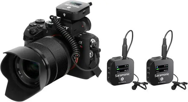 Alt view image 4 of 5 - Saramonic 2-Person Wireless Mic System with Premium Lavaliers for Cameras, Mobile Devices & More with Charging Case and TRS, TRRS, Lightning, USB-C Output Cables (Blink 900 B2) (Blink900 B2)