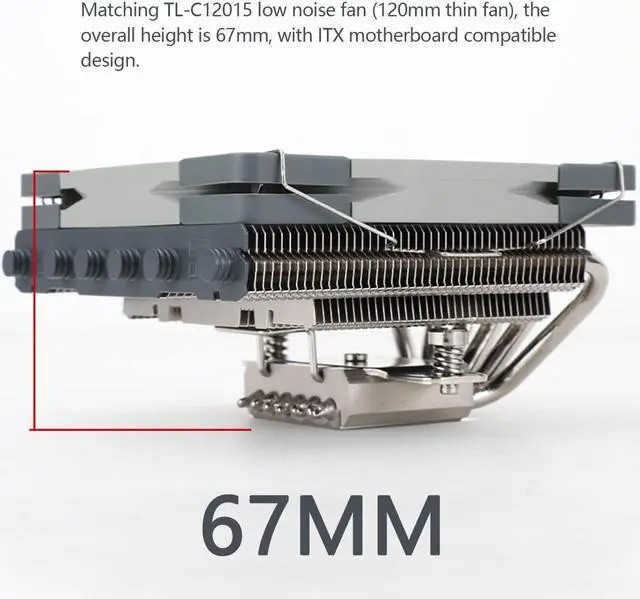 Alt view image 4 of 5 - Thermalright AXP120-X67 Low Profile CPU Air Cooler with Quite 120mm TL-C12015 PWM Fan, 6 Heat Pipes, 67mm Height Cooling, for AM4/ AM5,Intel LGA 1700/1851/1150/1151/1200/2011