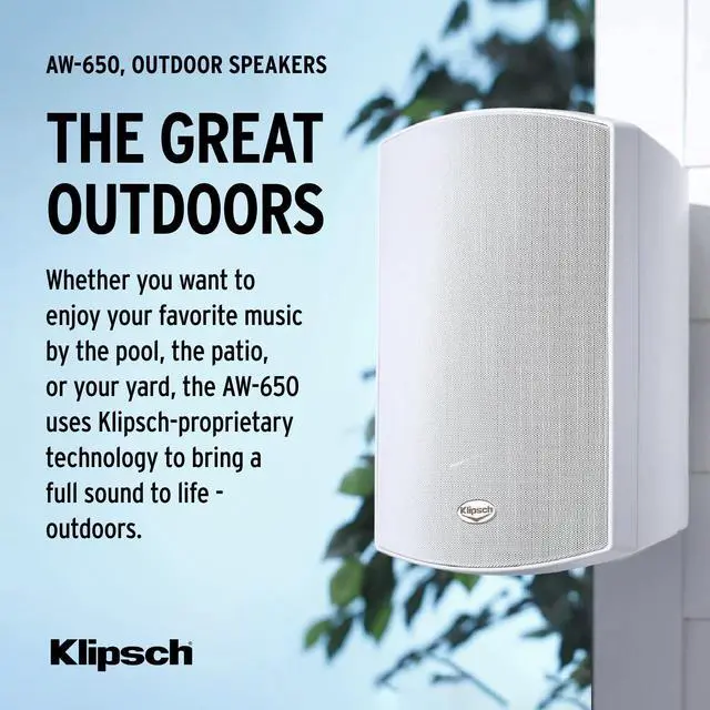 Alt view image 2 of 5 - Klipsch AW-650 Indoor/Outdoor Speaker, White (Pair)