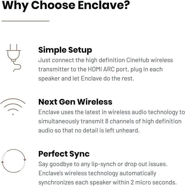 Alt view image 4 of 5 - CineHome II 8" Subwoofer - Plug and Play Wireless Down-Firing Sub Powered by Custom Class-D Digital Amplifier for Deep Bass - for Enclave CineHome II Wireless Home Theater Surround Sound System