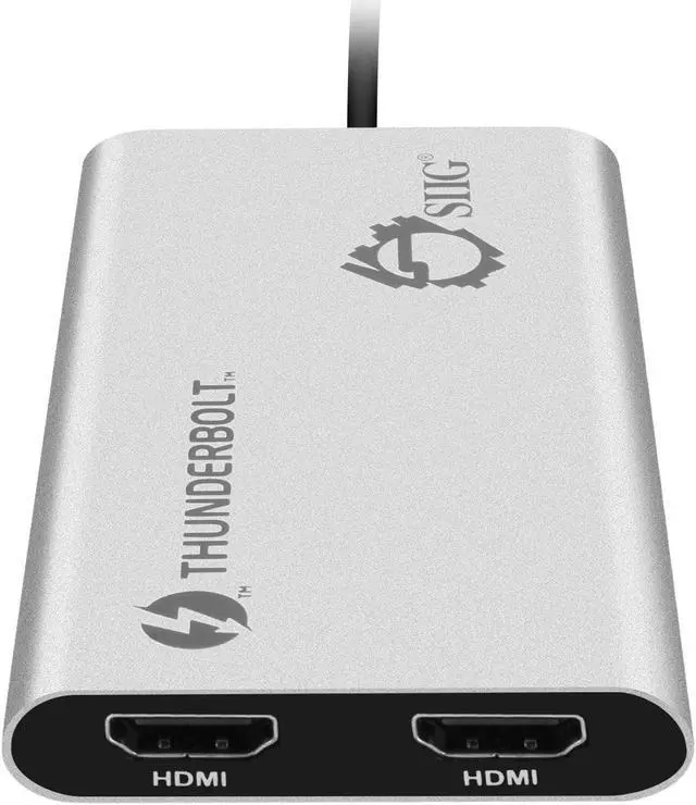 Alt view image 4 of 5 - SIIG Thunderbolt 3 to Dual HDMI 2.0 Port Display Adapter at 4K 60Hz - Intel Thunderbolt 3 Certified - Windows/MacBook Pro/Chromebook/XPS/Surface Book - Supports Two 4K 60Hz Monitors Simultaneously