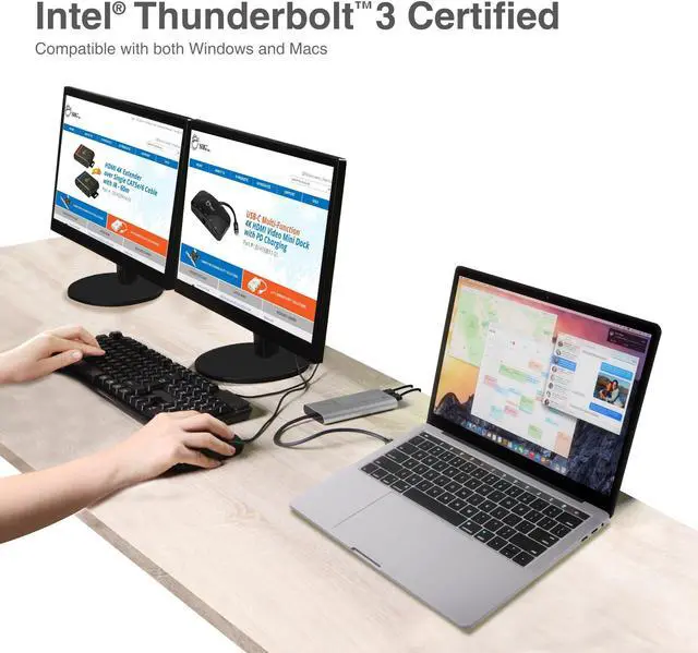 Alt view image 5 of 5 - SIIG Thunderbolt 3 to Dual HDMI 2.0 Port Display Adapter at 4K 60Hz - Intel Thunderbolt 3 Certified - Windows/MacBook Pro/Chromebook/XPS/Surface Book - Supports Two 4K 60Hz Monitors Simultaneously