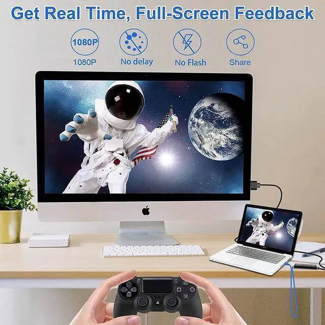 Alt view image 4 of 5 - 4K HDMI Video Capture Card for Streaming,RREAKA Full HD 1080P 60FPS Video Recorder Audio Video Capture Card for Gaming/Video Conference/Broadcasting