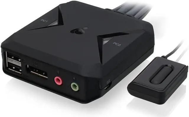 Alt view image 2 of 5 - IOGEAR 2-Port USB DisplayPort Cable KVM Switch - 4K 30Hz - Remote Switch Button - Plug n Play - USB Expandable With USB Hub - 7.1 HD Audio - Mac Win - GCS52DP