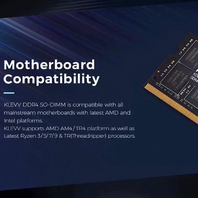 Alt view image 3 of 5 - KLEVV DDR4 16GB (1x16GB) 3200MHz CL22 1.2V SODIMM Laptop Ram Memory SK Hynix Chip (KD4AGSA80-32N220A)