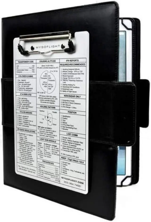 Main image of MYGOFLIGHT Universal Extra-Large Leather Folio C EFB Pilot Kneeboard and Clipboard  Fits Apple iPad 12.9, iPad Pro 12.9, Samsung Galaxy 12, and All Other 12-13" Tablets