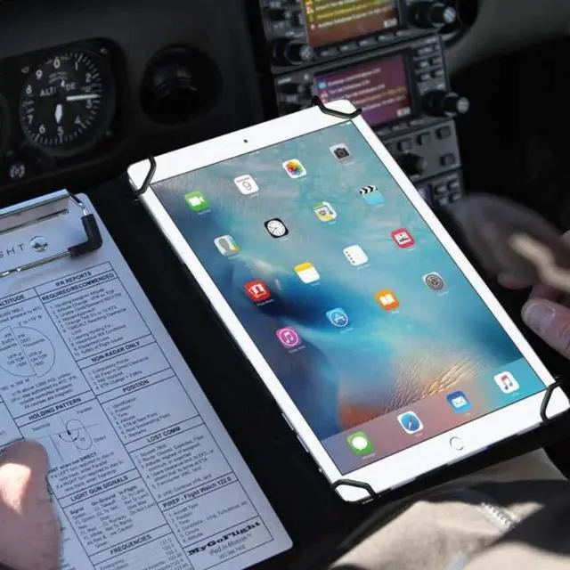 Alt view image 3 of 5 - MYGOFLIGHT Universal Extra-Large Leather Folio C EFB Pilot Kneeboard and Clipboard  Fits Apple iPad 12.9, iPad Pro 12.9, Samsung Galaxy 12, and All Other 12-13" Tablets