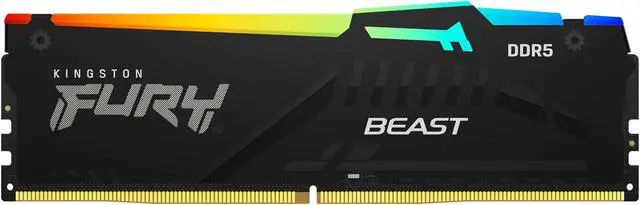 Main image of Kingston Fury Beast 64GB (2x32GB) 6000MT/s DDR5 CL36 RGB Desktop Memory Kit of 2 | Infrared Syncing | AMD Expo | Plug N Play | KF560C36BBEAK2-64