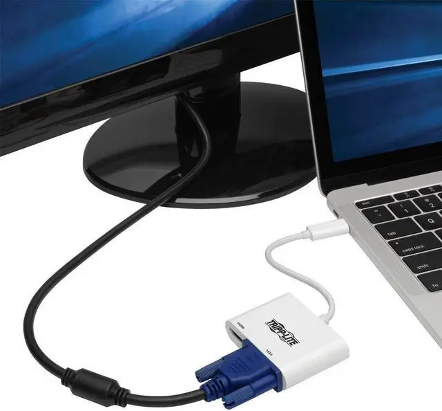Alt view image 2 of 5 - Tripp Lite USB C to HDMI/VGA Multiport Adapter Converter 4K, USB 3.1 Gen 1 USB Type C, USB-C, USB Type-C (U444-06N-HV4K)