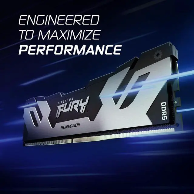 Alt view image 2 of 5 - Kingston FURY Renegade Silver 32GB (2x16GB) 6400MT/s DDR5 CL32 DIMM Desktop Memory (Kit of 2) | Intel XMP 3.0 | Overclocking Stability | KF564C32RSK2-32