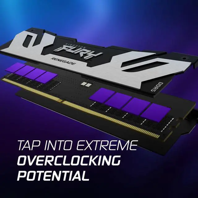 Alt view image 3 of 5 - Kingston FURY Renegade Silver 32GB (2x16GB) 6400MT/s DDR5 CL32 DIMM Desktop Memory (Kit of 2) | Intel XMP 3.0 | Overclocking Stability | KF564C32RSK2-32