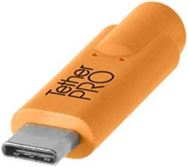 Alt view image 4 of 5 - Tether Tools TetherPro USB 3.0 to USB-C Cable | for Fast Transfer and Connection Between Camera and Computer | High Visibility Orange | 15 Feet (4.6 m)