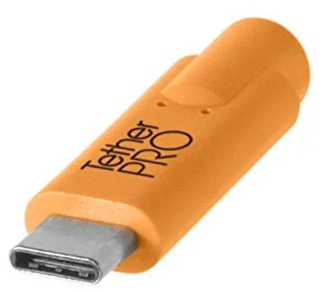 Alt view image 2 of 5 - Tether Tools TetherPro USB-C to USB-C Cable | for Power Delivery, Fast Transfer and Connection Between Camera and Computer | High Visibility Orange | 3 Feet (.9 m)