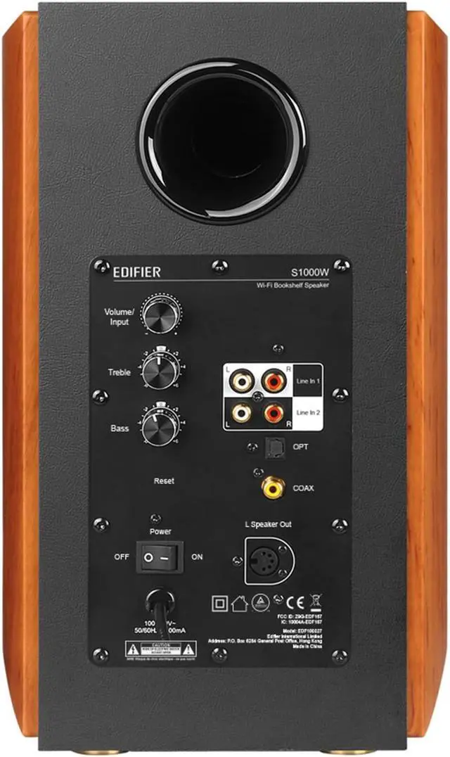 Alt view image 4 of 5 - Edifier S1000W WiFi Audiophile Active Bookshelf 2.0 Speakers, 120W RMS Wireless HiFi Bluetooth Sound System Works with Alexa, Optical/RCA x 2 Coaxial, Supports AirPlay 2, Spotify Tidal Connect- Pair