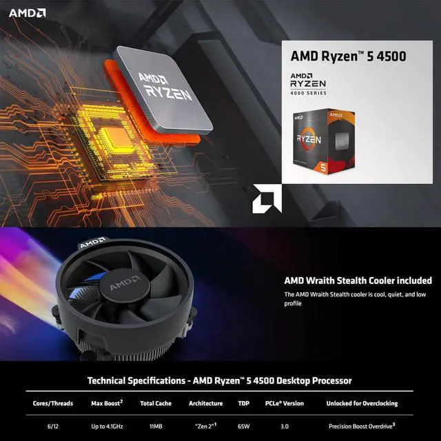 Alt view image 4 of 5 - INLAND Micro Center AMD Ryzen 5 5500 Unlocked Desktop Processor Bundle with MSI A520M-A PRO Gaming Motherboard and 2TB Performance Plus 2280 NVMe Internal SSD up to 7000MB/s
