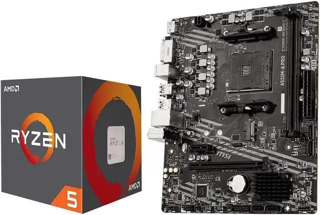 Alt view image 2 of 5 - INLAND Micro Center AMD Ryzen 5 5500 Unlocked Desktop Processor Bundle with MSI A520M-A PRO Gaming Motherboard and 2TB Performance Plus 2280 NVMe Internal SSD up to 7000MB/s