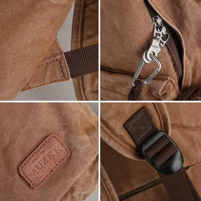 Alt view image 2 of 5 - Muzee Canvas Backpack Lightweight Travel Daypack Student Rucksack Laptop Backpack