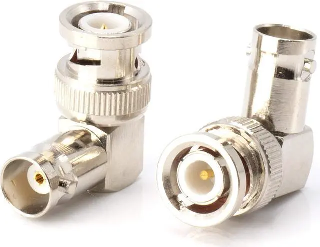 Alt view image 2 of 5 - THE CIMPLE CO - BNC 90 Degree Adapter, Male to Female Converter, Elbow Coax Connector, Right Angle Coaxial Coupler, UL Listed, 25 Pack