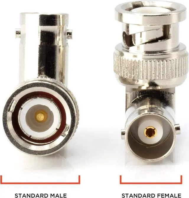 Alt view image 4 of 5 - THE CIMPLE CO - BNC 90 Degree Adapter, Male to Female Converter, Elbow Coax Connector, Right Angle Coaxial Coupler, UL Listed, 25 Pack