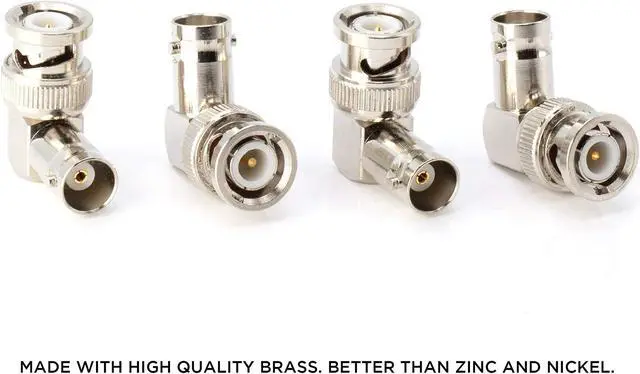 Alt view image 5 of 5 - THE CIMPLE CO - BNC 90 Degree Adapter, Male to Female Converter, Elbow Coax Connector, Right Angle Coaxial Coupler, UL Listed, 25 Pack