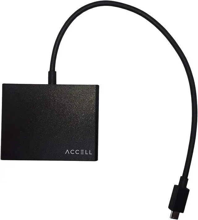 Alt view image 3 of 5 - Accell USB-C DisplayPort Multi-Monitor Splitter - DisplayPort 1.2 Multi-Stream Transport (MST) Hub - 1x USB-C Connector (Thunderbolt 3 Compatible), 3X DP 1.2 outputs, 4K UHD @60Hz, Black (U226B-001B)