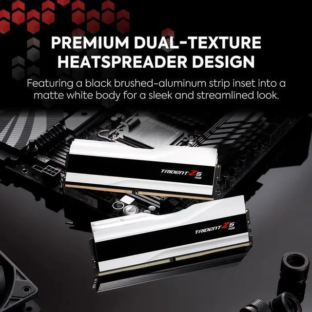 Alt view image 4 of 5 - G.SKILL Trident Z5 RGB Series (Intel XMP 3.0 & AMD Expo) DDR5 RAM 32GB (2x16GB) 6000MT/s CL36-36-36-96 1.35V Desktop Computer Memory UDIMM - Matte White (F5-6000J3636F16GX2-TZ5RW)