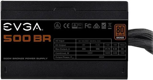 Alt view image 3 of 5 - EVGA 100-BR-0500-K1 500 BR, 80+ Bronze 500W, 3 Year Warranty, Power Supply