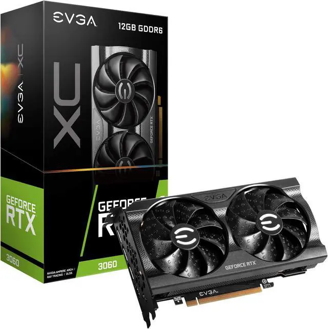 Main image of EVGA GeForce RTX 3060 XC Gaming, 12G-P5-3657-KR, 12GB GDDR6, Dual-Fan, Metal Backplate