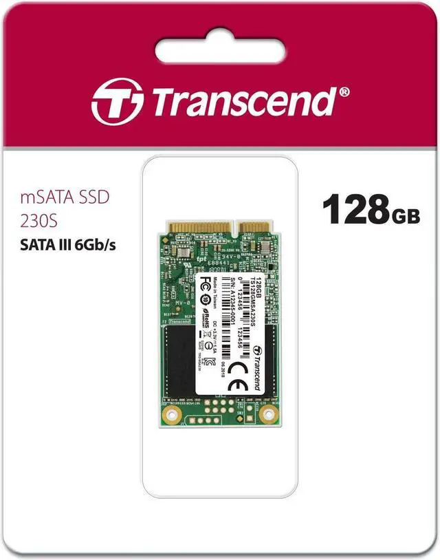 Alt view image 2 of 4 - Transcend TS128GMSA230S 128GB mSATA SATAIII Solid State Drive