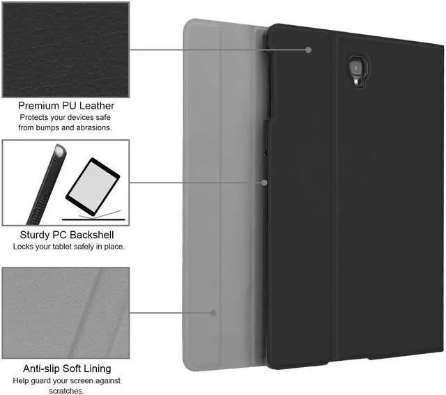 Alt view image 4 of 5 - Fintie Keyboard Case for Samsung Galaxy Tab S4 10.5 2018 Model SM-T830/T835/T837, Slim Shell Lightweight Stand Cover with Detachable Wireless Bluetooth Keyboard, Black
